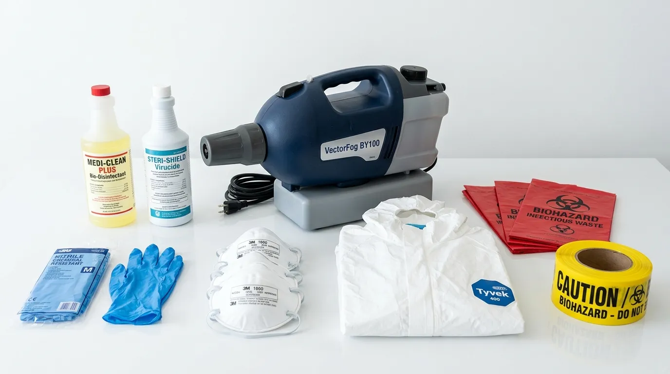 Professional biohazard remediation crew working in Belle Haven